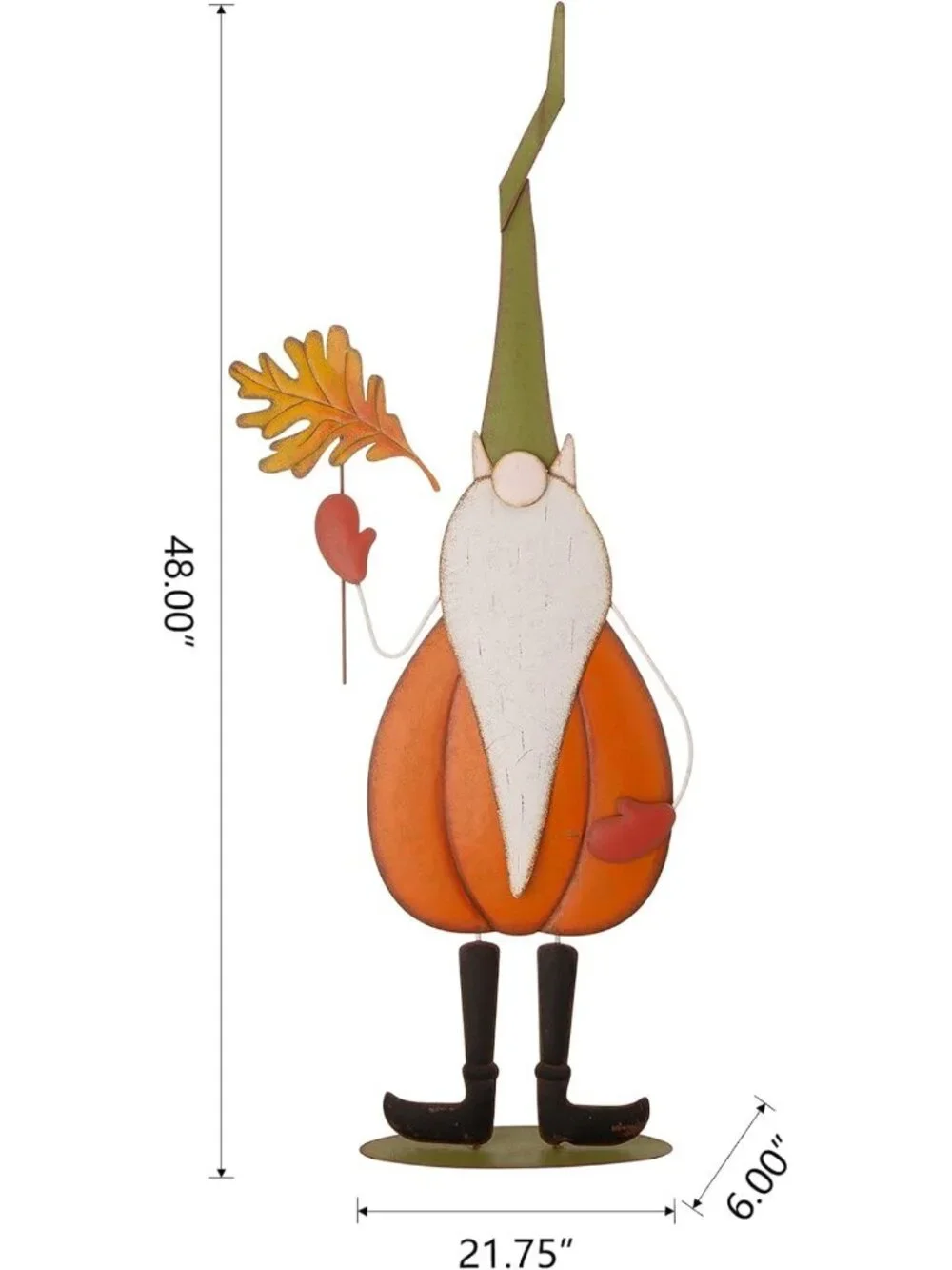 Charming Fall Metal Gnome Porch Sign | Standing & Hanging Wall Decor